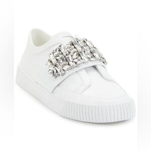 Karl Lagerfeld White Crystal Embellished Sneakers